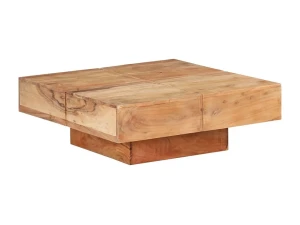 vidaxl Mesa de centro de madera maciza de acacia 80x80x28 cm