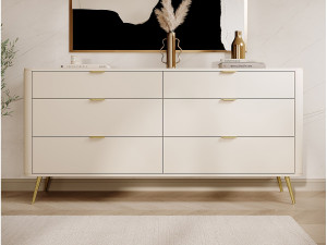 SELSEY Zesladenkast - 172 cm - beige - OVAAL
