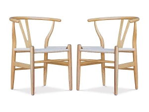 ICONIK INTERIOR Pack de 2 Sillas de Comedor de Madera - Estilo Escandinavo - Wish
