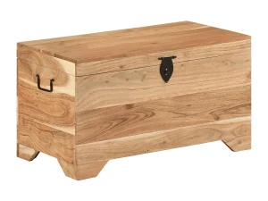 vidaxl Cofre de almacenamiento de madera de acacia maciza
