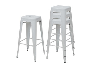 Barkruk MCW-A73 metaal (set van 4),  wit