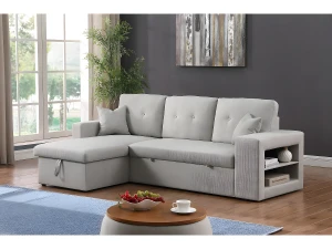Habitat et jardin Sofá cama esquinero/reversible "Axel" - 3 plazas - Gris claro