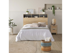 VS Venta-stock Hoofdeinde Bed Zeus 165 cm met opbergruimte Eiken, 2 Deuren 9 Vakken