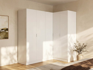 Vente-unique Hoekkast met 5 deuren - L173 cm - Wit - LISTOWEL