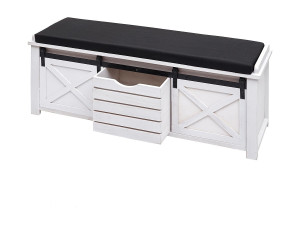 Bank met opbergvakken MCW-H53,  wit