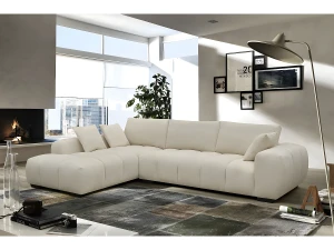 Habitat et jardin Sofá esquinero de tela "Monceau" - 3 plazas - Beige