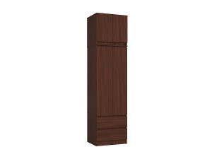 Akord Wenge Staande Kast met Bovenstuk S60 - 2 Deuren, 2 Lades, 3 Planken - Laminaat - Zelfmontage - Collectie STAR