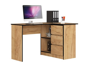 Akord Hoekbureau B16 124 cm Rechts 3 Laden in Eiken Craftafwerking