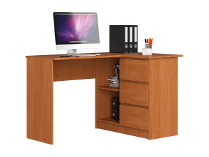 Akord Hoekbureau B16 Rechterzijde Olijfgroen - 124x77x85 cm - 3 Lades - Els Mat Afwerking - Zelfmontage