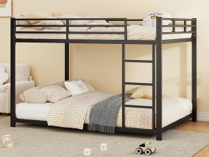 ModernLuxe IJzeren stapelbed voor kinderen 140x200cm - Zwart