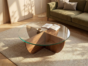 Vente-unique Salontafel van gehard glas - Naturel en transparant - AYSUN