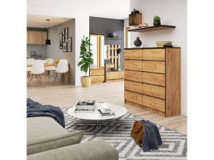 Ladekast K120 met 10 Lades / AKORD Furniture Factory / Craft Eik / 120 x 121 x 40 cm