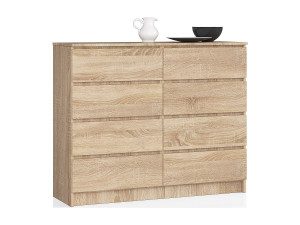 Ladekast K120 met 8 Lades / AKORD Furniture Factory / Sonoma Eik / 120 x 99 x 40 cm
