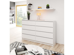 Ladekast K160 met 8 Lades / AKORD Furniture Factory / Wit / 160 x 99 x 40 cm