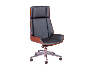 Nest Dream Bureaustoel van notenhout en bekleed met imitatieleer - Nordic S - Zwart