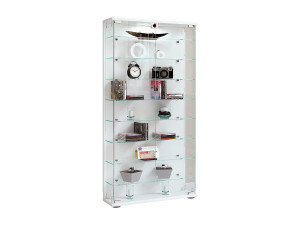 VCM Houten Glas Stand Showcase Plank Stelas L