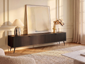 Unique Mueble TV con 2 puertas de MDF - Negro - ELONARIA de Pascal Morabito