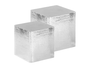Clicnbuy Mesas de centro 2 piezas aluminio plateado