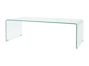 Clicnbuy Mesa de centro vidrio templado 98x45x30 cm claro