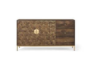 Giner y colomer Aparador de Madera de Mango Estilo Rústico Moderno-77x145x40