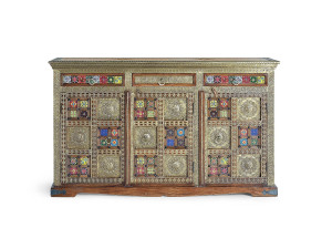 Giner y colomer Dressoir van acaciahout, etnische ambachtelijke stijl - 90x150x40