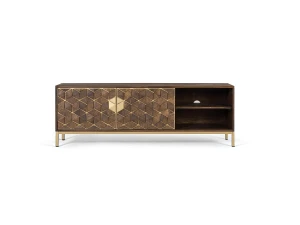 Giner y colomer Mueble TV de Madera de Mango 145 Cm Estilo Rústico Moderno-50x145x40