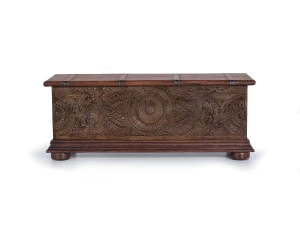 Giner y colomer Baúle de Madera de Mango 116 Cm Estilo Rústico Étnico-45x116x40