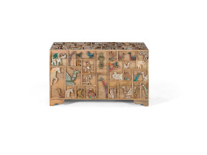 Giner y colomer Mangohouten kist 80 cm, rustieke vintage stijl - 47x80x40