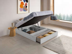 Vente-unique Bedbodem met opberglade 160 x 200 cm - Wit - HESTIA de YSMÉE
