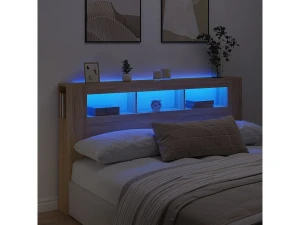 Clicnbuy Cabecero LED madera ingeniería roble Sonoma 180x18,5x103,5 cm