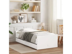 Clicnbuy Estructura de cama con cajones blanco 90x190 cm