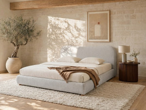 Unique Canapé abatible de 180 x 200 cm - Tela - Beige - VANARI