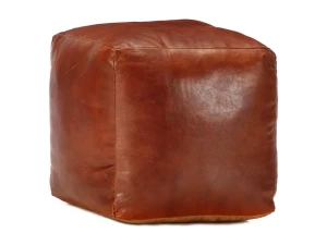 vidaxl Puf 40x40x40 cm cuero genuino de cabra