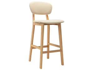 vidaxl Taburetes de cocina 2 unidades tela color crema