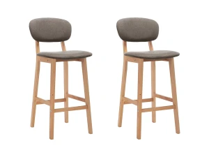 vidaxl Taburetes de cocina 2 unidades tela gris taupe