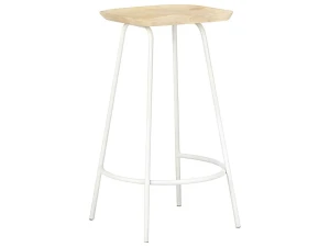 vidaxl Taburetes de cocina 2 unidades madera maciza de mango