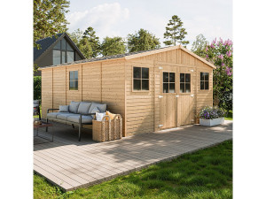Timbela Houten tuinschuurtje zonder vloer - 20 m² / 418x522xH246 cm - M333