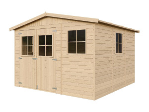 Timbela Houten tuinschuurtje zonder vloer - 9 m² / 324x316xH226 cm - M335