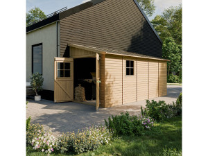 Timbela Houten tuinschuurtje zonder vloer (3 wanden) - 9.91m² - M341