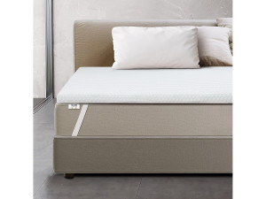 The White Stone Traagschuim topper voor tweepersoons matras XXL   Matrasbeschermer 6 cm   Memory Foam   Verwijderbare hoes   Antibacterieel en