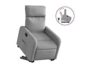 vidaxl Sillón reclinable elevable de tela gris claro