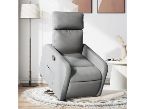 vidaxl Sillón reclinable elevable de tela gris claro