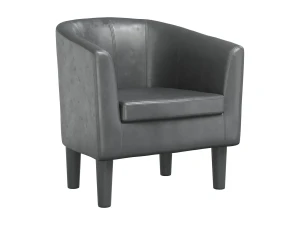 vidaxl Sillón cuero sintético gris
