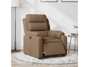 vidaxl Sillón reclinable eléctrico de tela marrón