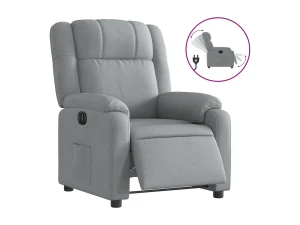 vidaxl Sillón reclinable eléctrico tela gris claro