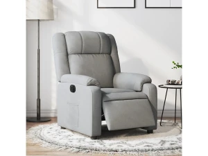 vidaxl Sillón reclinable eléctrico tela gris claro
