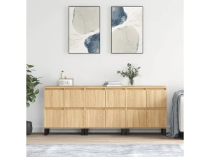 vidaxl Aparadores 3 uds madera contrachapada color roble sonoma
