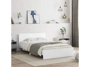 vidaxl Estructura de cama con cabecero blanca 120x190 cm