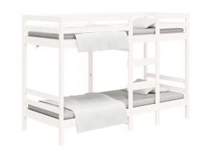 vidaxl Stapelbed 90x190 cm massief grenenhout wit