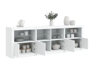 Clicnbuy Aparador con luces LED blanco 202x37x67 cm